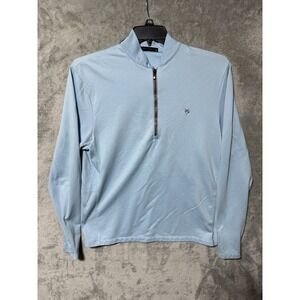 Greyson Pullover Mens Medium Teal‎ Quarter Zip Performance Golf Mock Neck